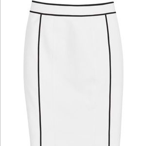 WHBM Black and white piped pencil skirt